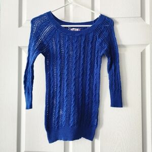 SO Women's Royal Blue Cable Knit Sweater